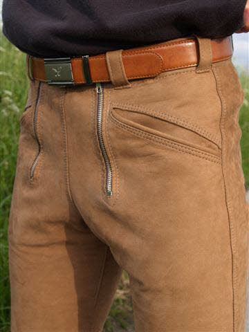 Lederhose Bermuda Mod. 108L Lavara rehbraun